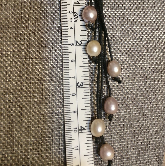 Beautiful Freshwater Pearl Drop Knot Cord Necklace - Picture 7 of 8